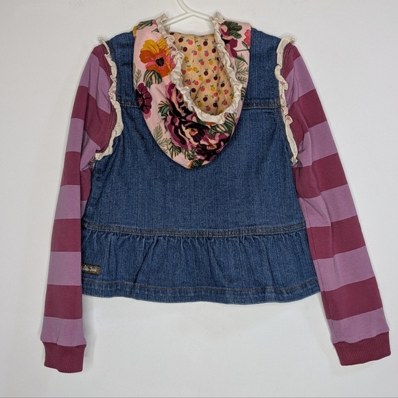 Matilda Jane But Denim Purple Removable Sleeve Hoodie Jacket 6 - Picture 7 of 9